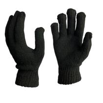 2 Pares De Luvas De Lã Preta Tamanho Adulto 22CM