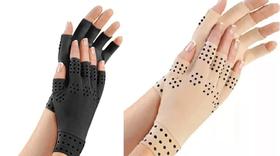 2 Pares Luva 1 Preta E 1 Bege Artrite Alívio Dor Terapia Ler 2 Pares Luva 1 Preta E 1 Bege Artrite Alívio Dor Terapia Ler