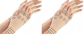 2 Pares Luvas Artrite Alívio Dor Terapia Magnética Bege Ler 2 Pares Luvas Artrite Alívio Dor Terapia Magnética Bege Ler