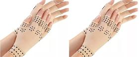2 Pares Luvas De Dedo Terapia Magnética Artroses Na Mão Bege 2 Pares Luvas De Dedo Terapia Magnética Artroses Na Mão Bege