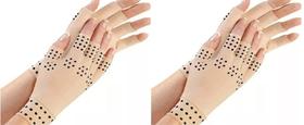 2 Pares Luvas De Dedo Terapia Magnética Artroses Na Mão Bege 2 Pares Luvas De Dedo Terapia Magnética Artroses Na Mão Bege