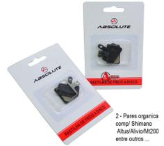 2 Pares Pastilha Absolute organica comp Shimano B01s Alivio 2 Pares Pastilha Absolute organica comp Shimano B01s Alivio