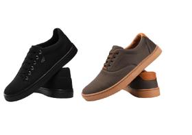 2 Pares Sapatênis Casual Masculino Moderno