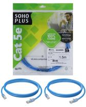 2 Patch Cord U/utp Furukawa Sohoplus Cat5e Cmx 1.5m Azul-Claro 2 Patch Cord U/utp Furukawa Sohoplus Cat5e Cmx 1.5m Azul-Claro