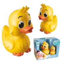 2 Patinhos Mordedor Soft Para Bebês Brinquedo Em Vinil Macio Para Banheira