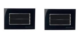 2 Pc Interruptor Duplo Paralelo Móveis Margirius Preto 10A