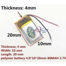 2 Pcs Bateria 3,7v 80mah 4mm X 10mm X 20mm 2 Fios Fone 2 Pcs Bateria 3,7v 80mah 4mm X 10mm X 20mm 2 Fios Fone
