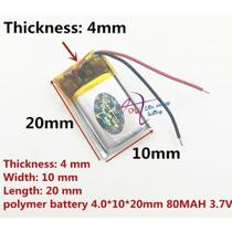 2 Pcs Bateria 3,7v 80mah 4mm X 10mm X 20mm 2 Fios Fone 2 Pcs Bateria 3,7v 80mah 4mm X 10mm X 20mm 2 Fios Fone