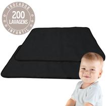 2 pcs Trocadores Portáteis 100x70 Bebê Absorvente Acolchoado Multiuso - Preto - Vila Flor