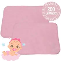 2 pcs Trocadores Portáteis 70x50 Bebê Absorvente Acolchoado Multiuso - Rosa - Vila Flor