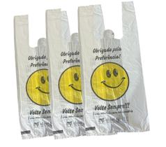 2 pct sacola plástica 38x48 volte sempre smile biodegradável - E A COSTA EMBALAGENS