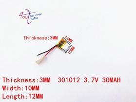 2 Peças 301012 C/ 2 Fios 3,7v 30mah 3mm X 10mm X 12mm -