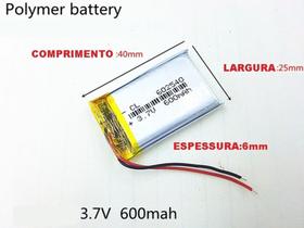 2 Peças 602540 Para Sena 5 Smh5 3,7v Com 2 Fios 600mah -