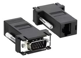 2 Peças Adaptador Extensor Vga Video Via Cabo Rede Rj45