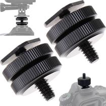 2 Peças Adaptador Sapata Camera Rosca 1/4 Parafuso Acessório Flash Led 2 Peças Adaptador Sapata Camera Rosca 1/4 Parafuso Acessório Flash Led