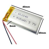 (2 Peças) Bateria 3,7v 400mah 6mm X 20mm X 40mm 602040