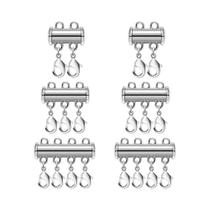 2 peças colar multifio camada fecho lagosta slide ímã tubo conector fechaduras