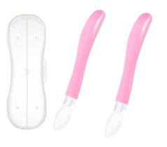 2 Peças Colher de Silicone Bebe Segurança Alimentação