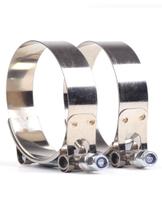 2 peças de abraçadeiras T-bolt em aço inoxidável 7785 mm 2,75 pol.