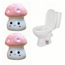 2 peças de capas decorativas de cerâmica para parafusos do vaso sanitário em formato de cogumelo