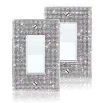 2 peças de capas para interruptor com strass, prata cristal