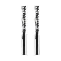 2 Peças De Fresas De Compressão Espiral De Carboneto De Tungstênio Com Duas Cortes Para Router CNC,