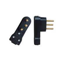 2 Peças Plugue Pino Macho 90 Lateral 10A 2P+T Preto Voltim 2 Peças Plugue Pino Macho 90 Lateral 10A 2P+T Preto Voltim