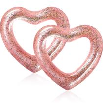 2 peças Sumind Heart Pool Floats 120x100 cm em ouro rosa 2 peças Sumind Heart Pool Floats 120x100 cm em ouro rosa