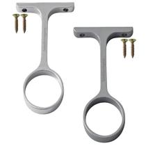 2 Peças - Suporte Central Para Tubo Redondo Para Guarda Roupa Cromado