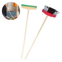 2 Peças Vassoura e Rodo para Criança Vermelho 50Cm Dasshaus