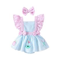 2 peças verão novo estilo menina 0-1 anos de idade doce e fofo vestido listrado de uma peça