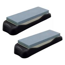 2 Pedra De Afiar Amolar Faca Profissional Dupla Face Cozinha Churrasco Chef