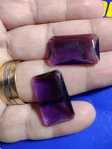 2 Pedras Zircônia Ametista Retangular 20 mm x 15 mm Peso 3.60 Gramas Cada