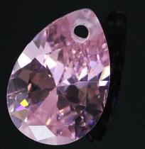 2 Pedras Zircônia Gota Com furo Para Pingente 18 x 13 mm Cor Branca e Rosa Alta qualidade