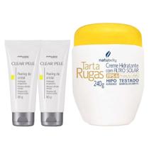 2 Peeling de Cristal Clear Pele + 1 Creme Facial Hidratante Tarta Rugas 2 Peeling de Cristal Clear Pele + 1 Creme Facial Hidratante Tarta Rugas