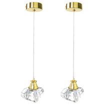 2 Pendente Cristal K9 Lavabo Metal Dourado G9 Bet13