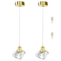 2 Pendente Cristal K9 Lavabo Metal Dourado G9 Bet13 + Led