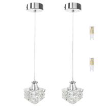 2 Pendente Cristal Metal Prata Polido Banheiro Bet43 + Led 2 Pendente Cristal Metal Prata Polido Banheiro Bet43 + Led