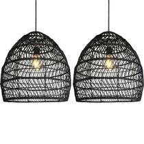 2 Pendente Em Fibra Natural Rattan Cabeceira Preto Nat55 2 Pendente Em Fibra Natural Rattan Cabeceira Preto Nat55