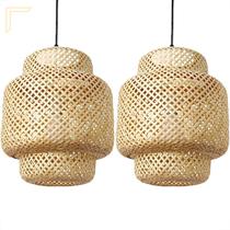 2 Pendente Rustico De Palha Artesanal Fibra Natural Nat20