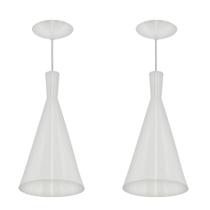 2 Pendentes Tom Dixon Funil Corneta Branco com Branco 2 Pendentes Tom Dixon Funil Corneta Branco com Branco