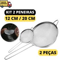 2 Peneiras Coador De Peneirar De Aço Inox Resistente Utensílios Para Casa Cozinha