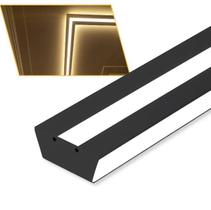 2 Perfil Led Sobrepor Side Plus Luz Direta Indireta 80mm 1m Preto 2 Perfil Led Sobrepor Side Plus Luz Direta Indireta 80mm 1m Preto