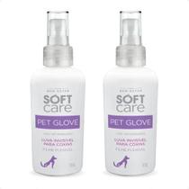 2 Pet Glove Loção Hidratante Soft Care Cães E Gatos- 50 G