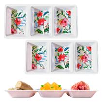 2 Petisqueiras Bandeja Prato com 3 Divisórias Garden 34cm 2 Petisqueiras Bandeja Prato com 3 Divisórias Garden 34cm