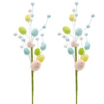 2 Pick Galho Páscoa mini Ovinhos Coloridos Decorativos 43cm 2 Pick Galho Páscoa mini Ovinhos Coloridos Decorativos 43cm