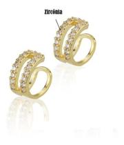 2 Piercing Argola Fake Falso Dourado Ou Prata Pedra Zirconia 2 Piercing Argola Fake Falso Dourado Ou Prata Pedra Zirconia