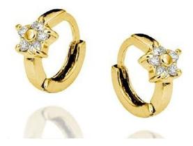 2 Piercing Cartilagem Brinco Argola Pedra Zirconia Flor Heli Dourado 2 Piercing Cartilagem Brinco Argola Pedra Zirconia Flor Heli Dourado