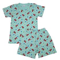 2 Pijamas Manga Curta Infantil Juvenil Menino Roupa D Dormir
