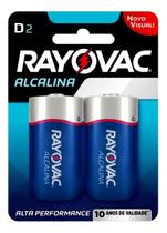 2 Pilha Grande D Rayovac Alcalina LR15 Original